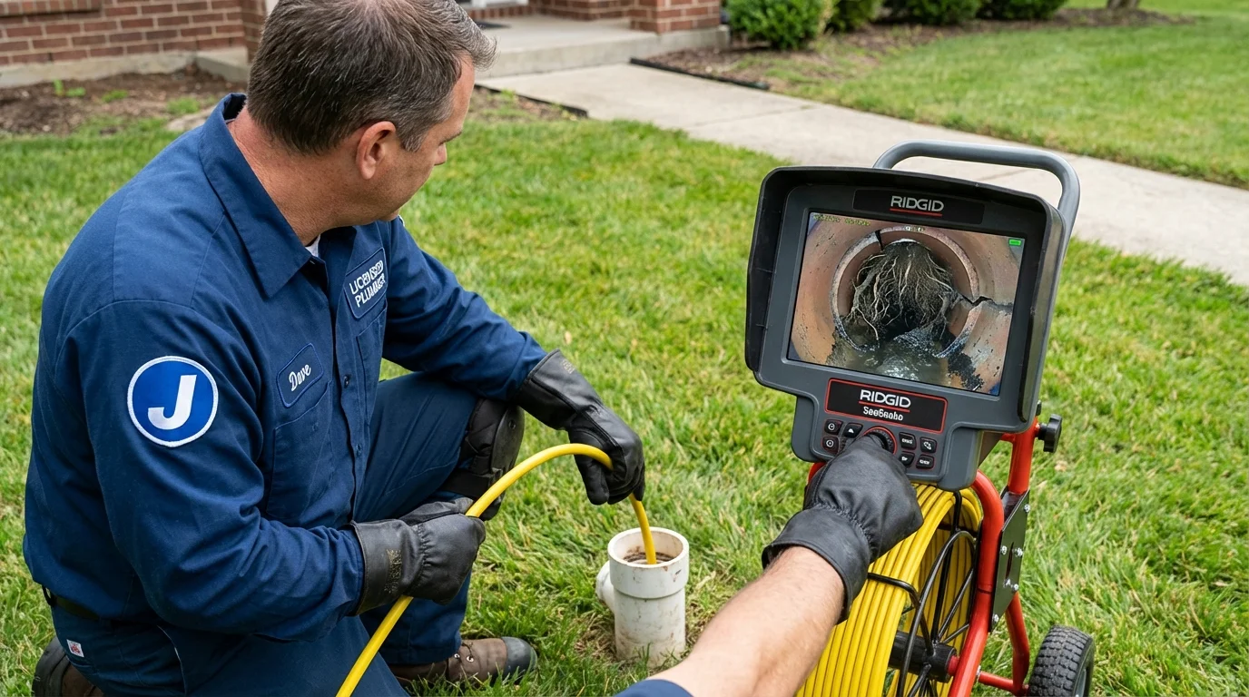 Sewer camera inspection being performed by Johns Plumbing LLC in Kemmerer